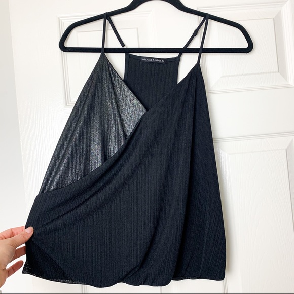 Harlow & Graham black metallic wrap drape cami S - Picture 3 of 5